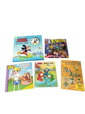 Kids’ Old School Character Book Bundle | Disney, Mickey, X-Men & Charlie Brown